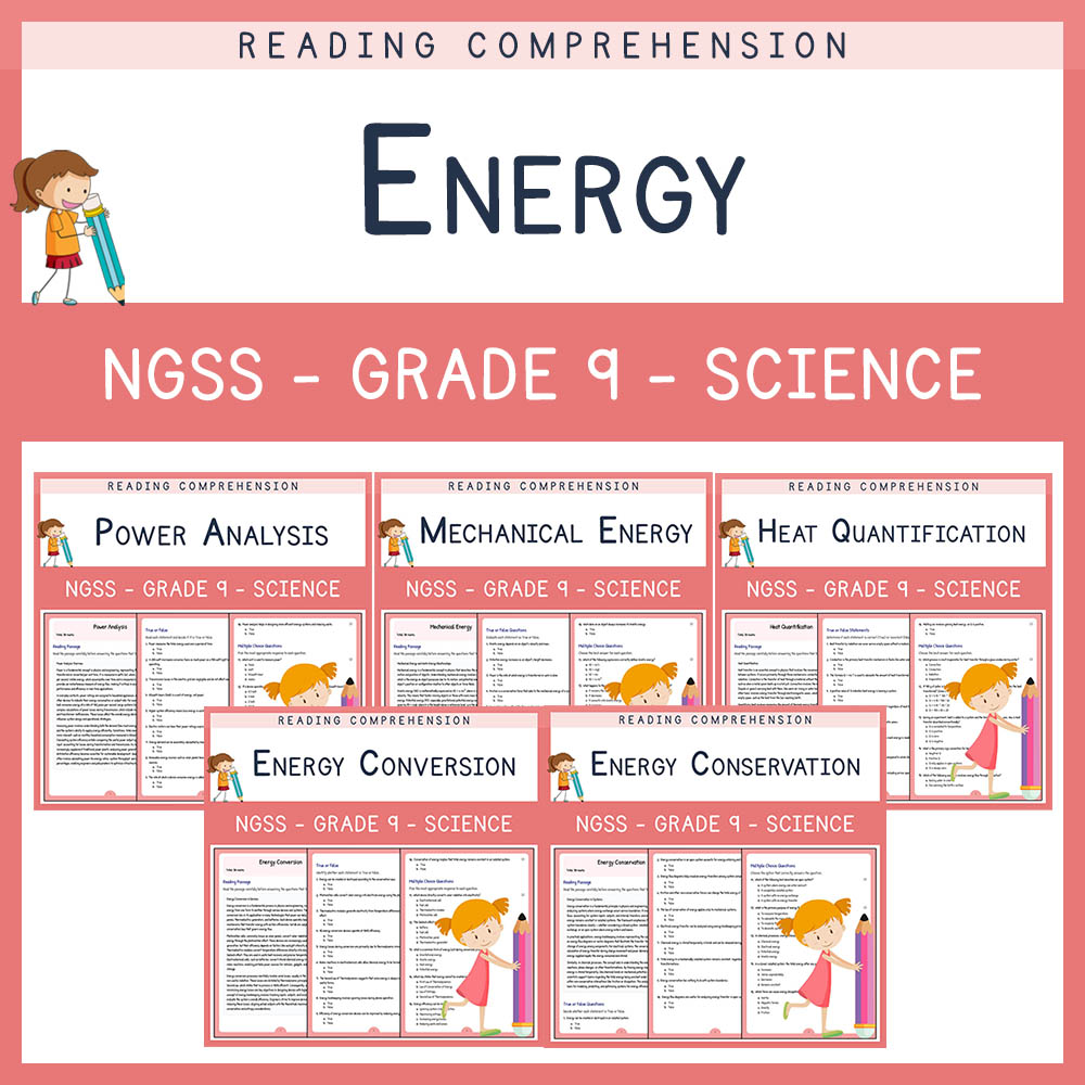 Grade 9 Science Energy Unit Worksheets Bundle (NGSS-Aligned) – PDF & Answer Key — bundle cover