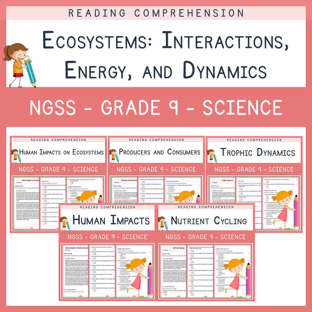Grade 9 Science | Ecosystem & Biodiversity NGSS Unit Worksheet Bundle (Answer Keys Included) — bundle cover