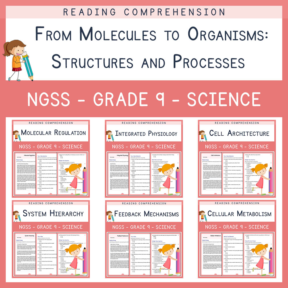 Grade 9 Science | Cell Biology & Physiology Unit Worksheet Bundle (NGSS-Aligned) — bundle cover