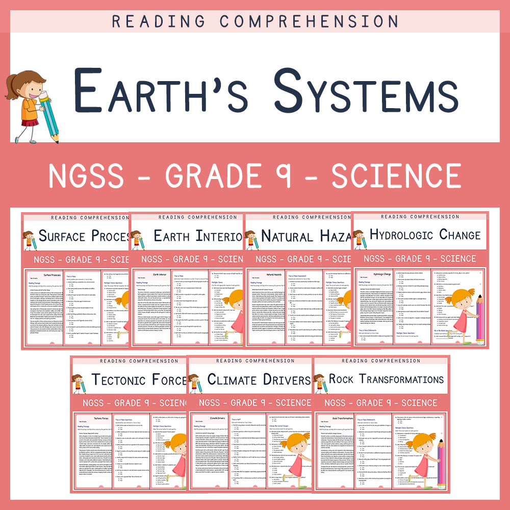 Grade 9 Science Unit Bundle | Earth Interior, Climate, Tectonics & More (NGSS) Worksheet Pack — bundle cover