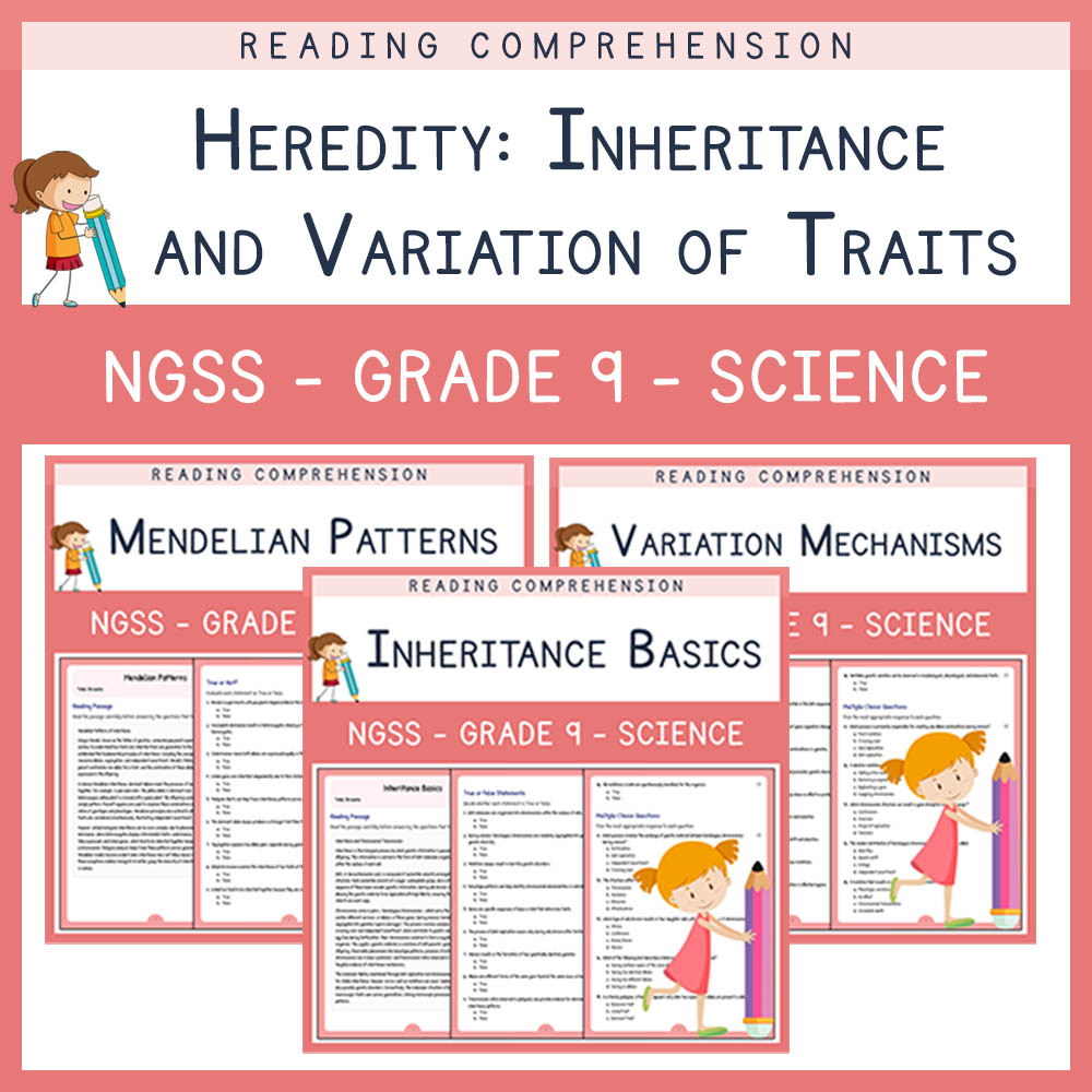 Grade 9 Science | Genetics & Inheritance Unit Worksheet Bundle (NGSS Aligned) — bundle cover