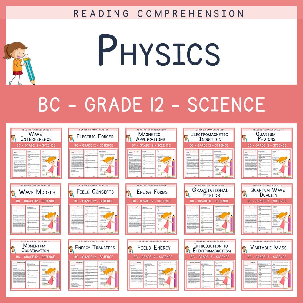 Grade 12 Science | Physics Custom Bundle | BC-Aligned Worksheet Set — bundle cover