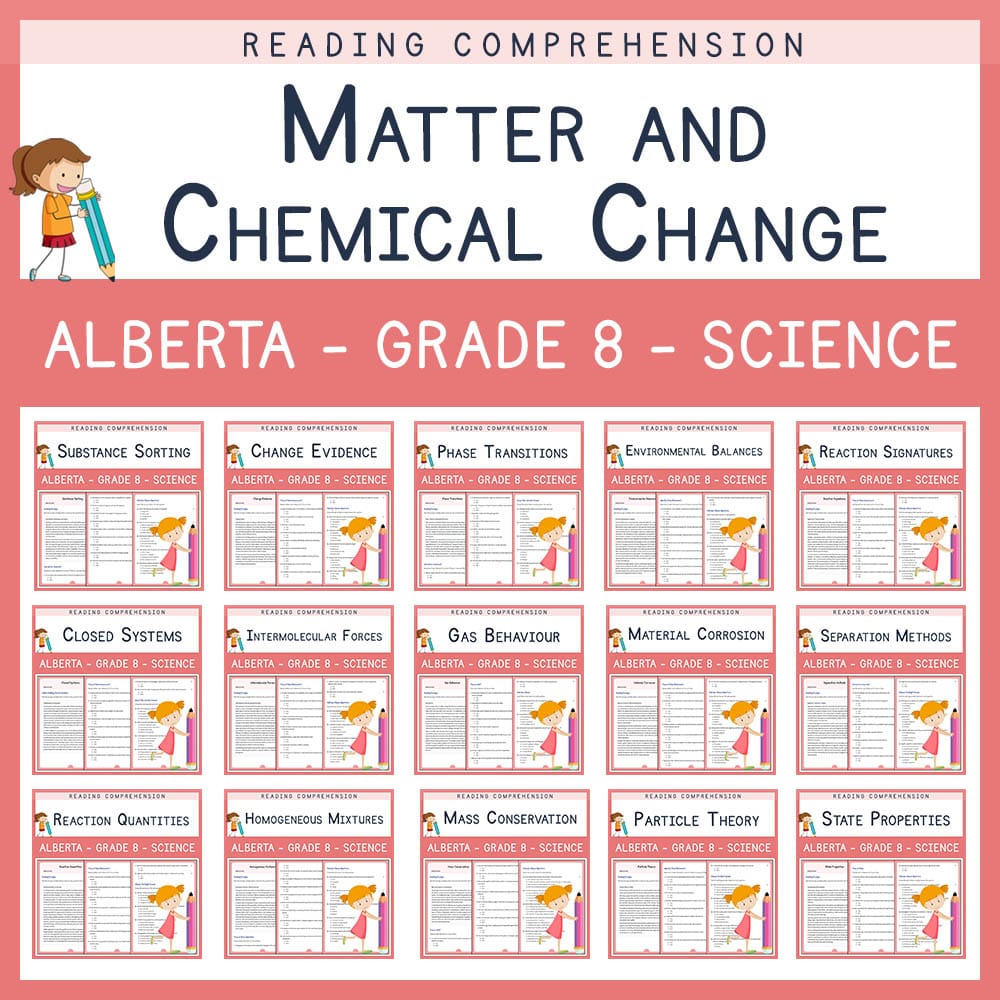 Grade 8 Science | Matter & Chemical Change Custom Bundle | Alberta Framework — bundle cover
