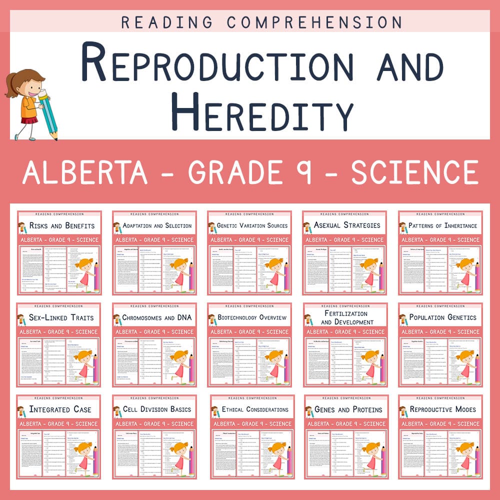 Grade 9 Science | Reproduction and Heredity Custom Bundle | Alberta Standards — bundle cover