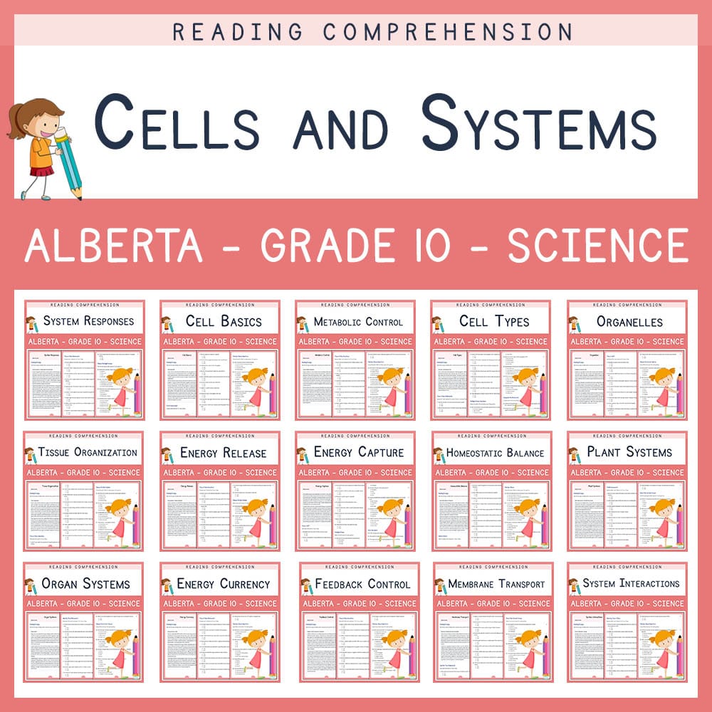 Grade 10 Science | Cells and Systems Custom Bundle Worksheets | Alberta — bundle cover