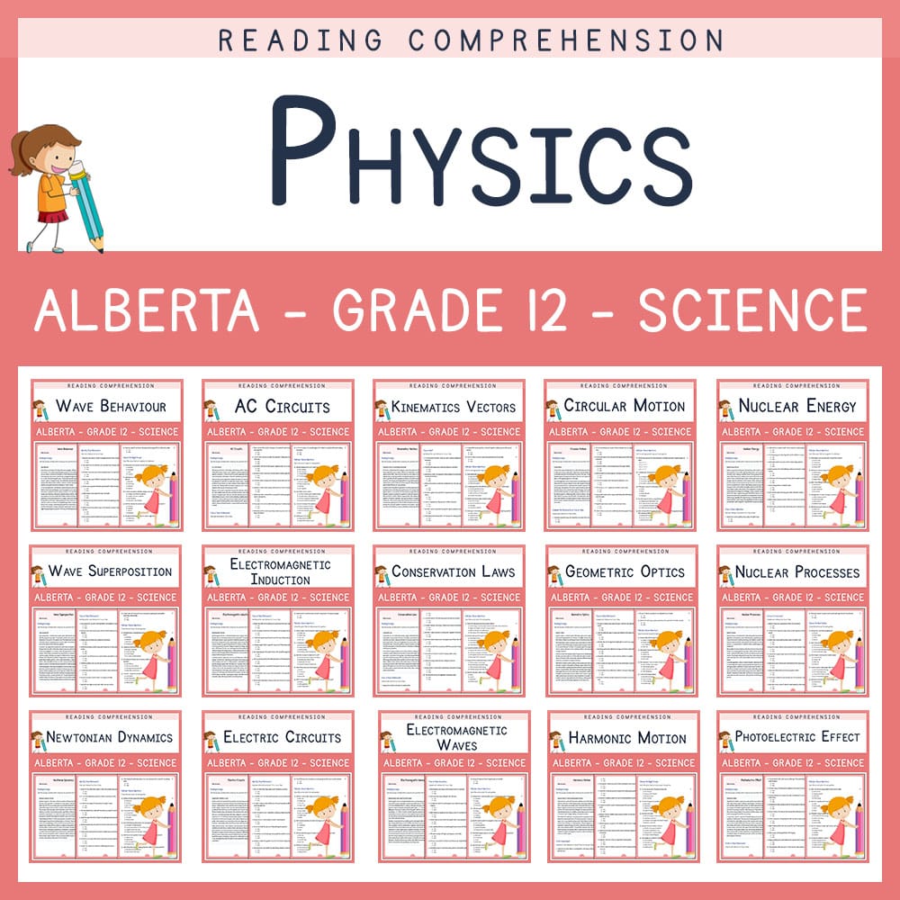 Grade 12 Science | Physics Science Lesson Bundle Worksheet Set | Alberta — bundle cover