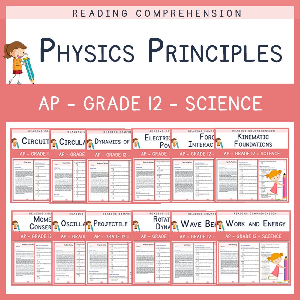 Grade 12 Science | Motion & Electricity Science Lesson Bundle | AP Aligned — bundle cover