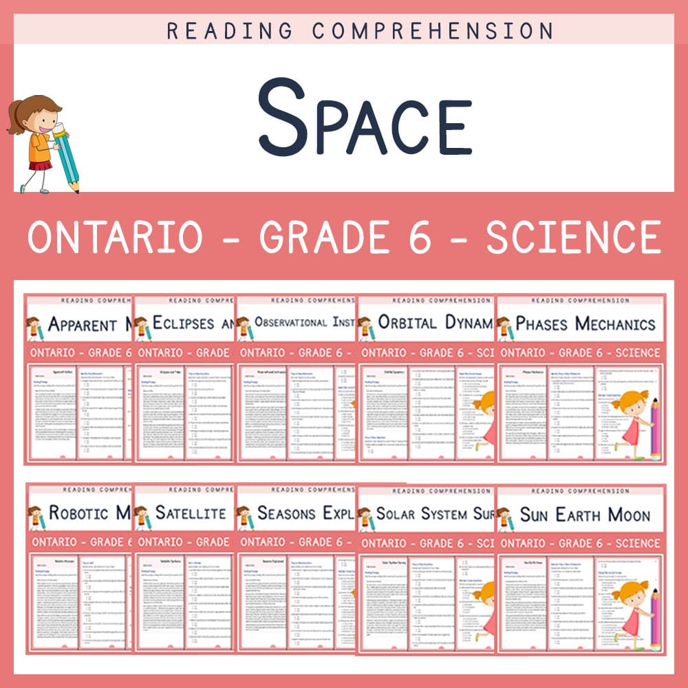 Grade 6 | Space Science Lesson Bundle Worksheets | Ontario Framework — bundle cover