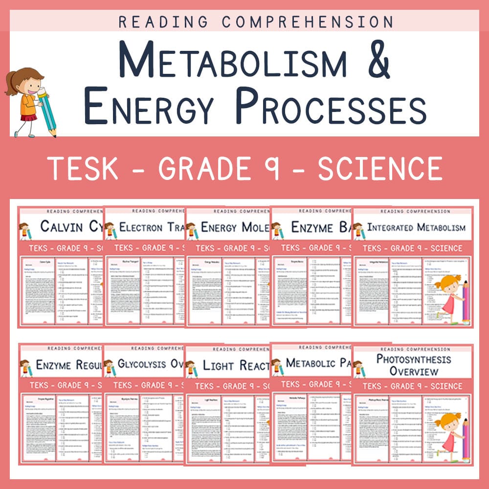 Grade 9 Science | Metabolism & Energy Processes Lesson Bundle | TEKS Aligned — bundle cover