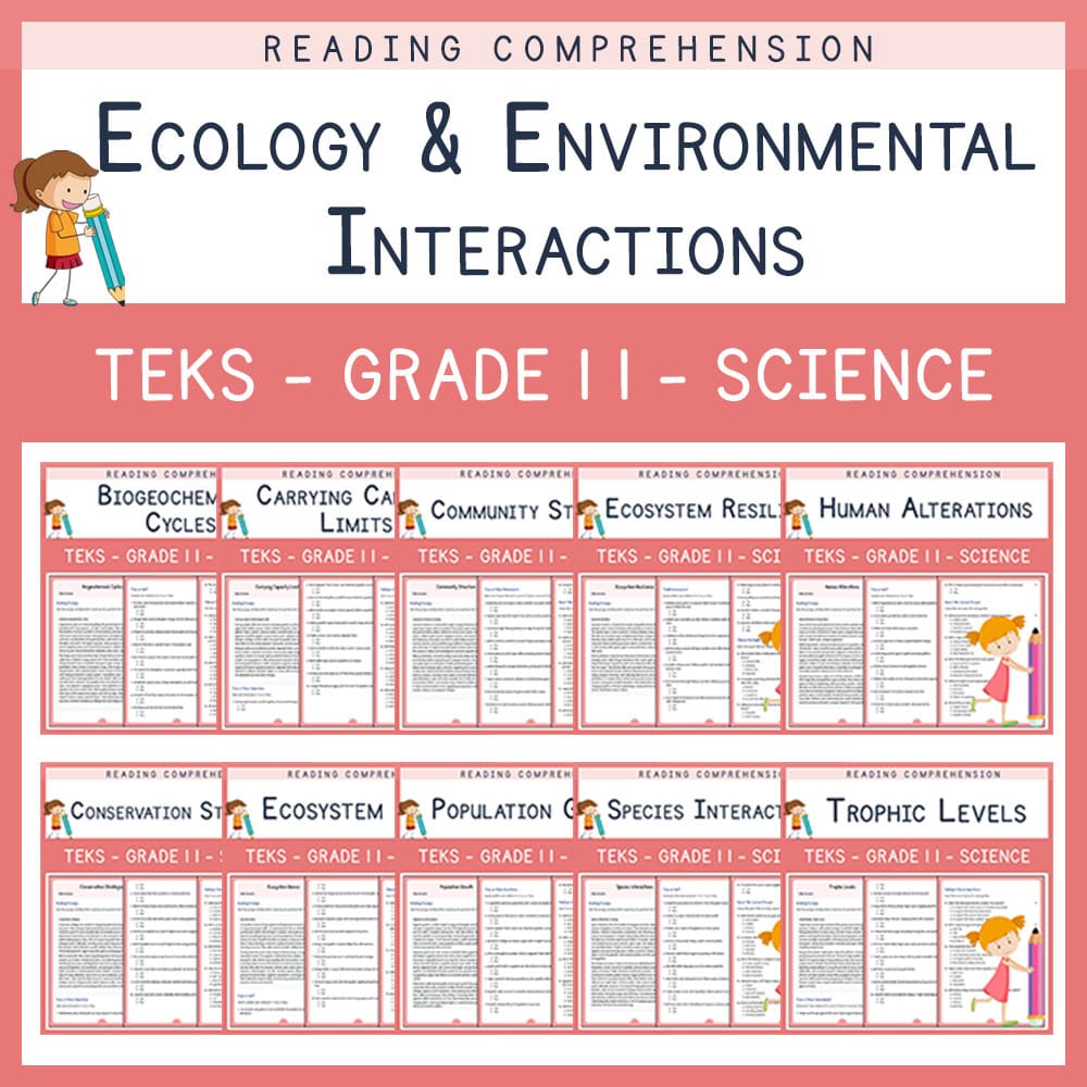 Grade 11 Science | Ecology Conservation & Biogeochem Cycles Science | TEKS — bundle cover