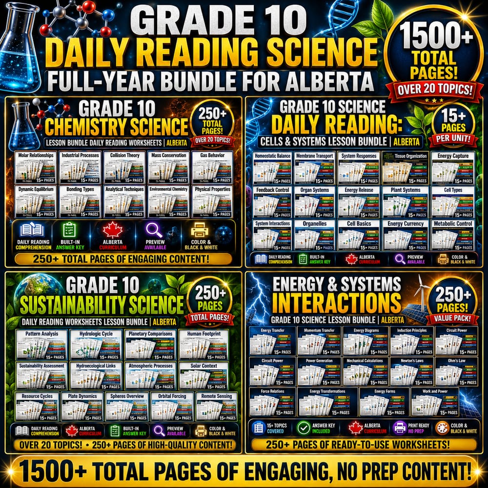 Grade 10 Daily Reading Science Full-Year Bundle for Alberta — bundle cover