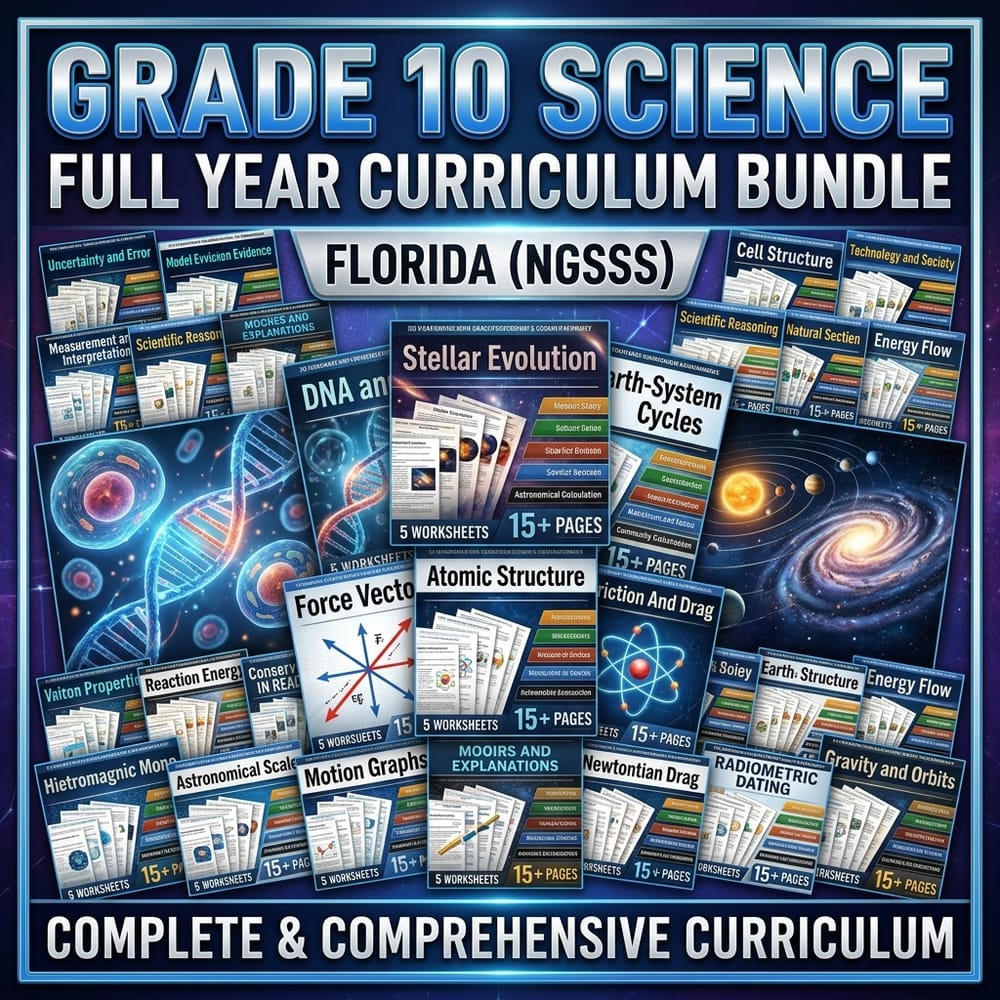 Grade 10 Science Full-Year Bundle | Florida (NGSSS) Daily Reading — bundle cover