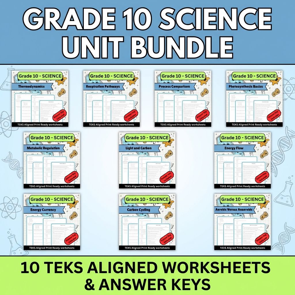 Grade 10 Science Unit Bundle – Photosynthesis, Respiration & Energy TEKS — bundle cover