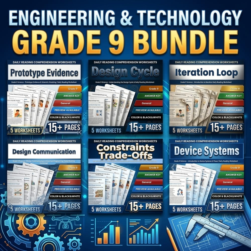 Engineering & Technology Lesson Bundle | Grade 9 Science | General — bundle cover