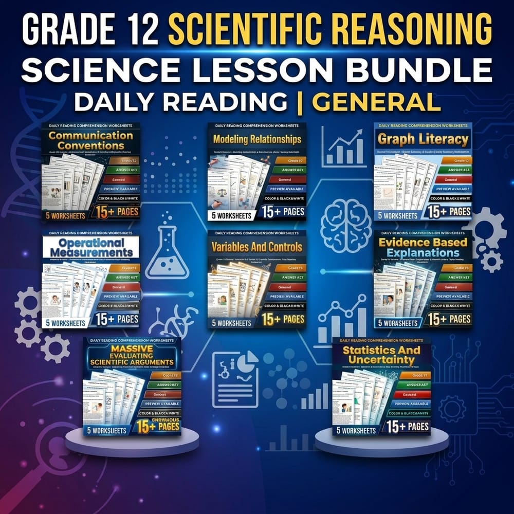 Grade 12 Scientific Reasoning Science Lesson Bundle Daily Reading | General — bundle cover