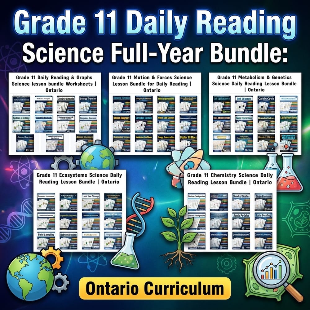 Grade 11 Daily Reading Science Full-Year Bundle: Ontario Curriculum — bundle cover