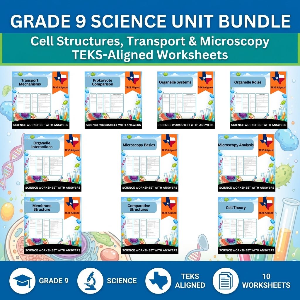 Grade 9 Science Unit | Cell Structures & Transport Mechanisms Pack(TEKS-Aligned) — bundle cover