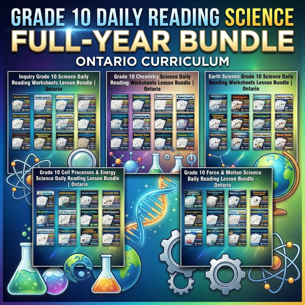 Grade 10 Daily Reading Science Full-Year Bundle – Ontario Curriculum — bundle cover