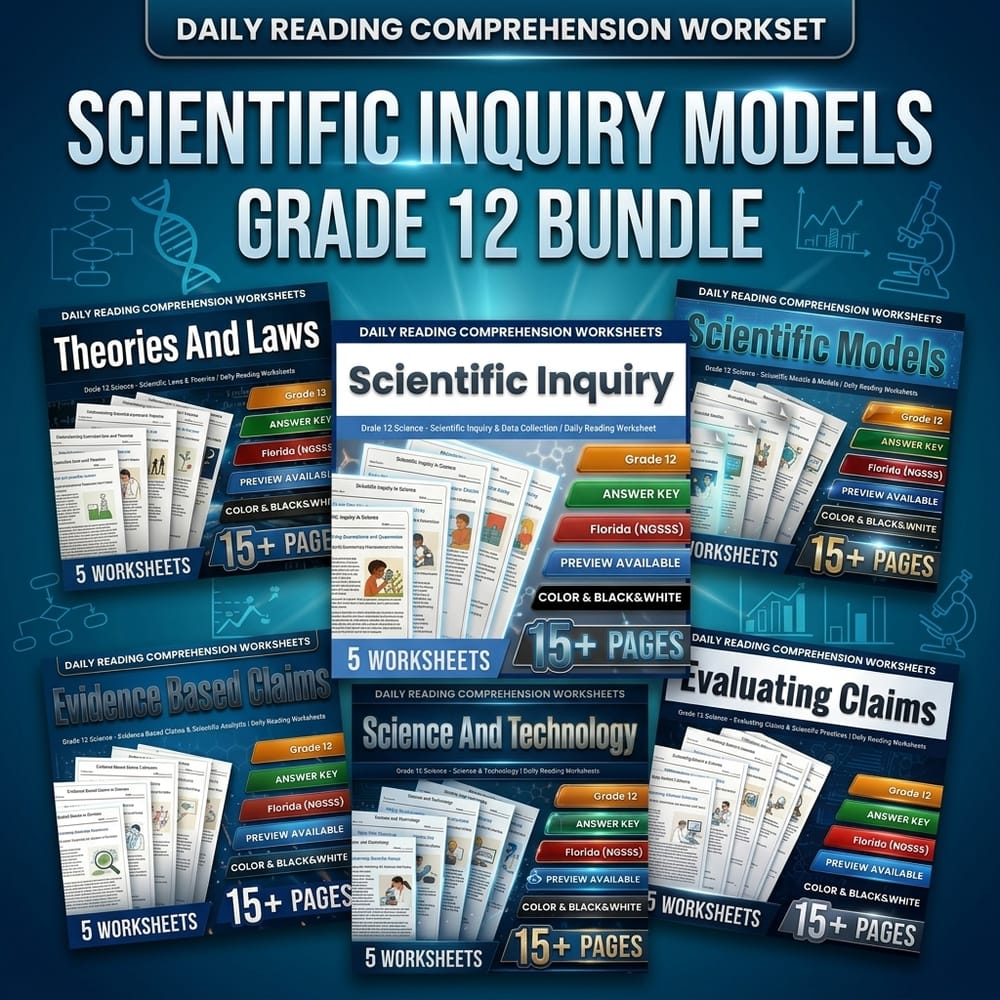 Scientific Inquiry , Models & Claims Grade 12 Science  Bundle | Florida NGSSS — bundle cover
