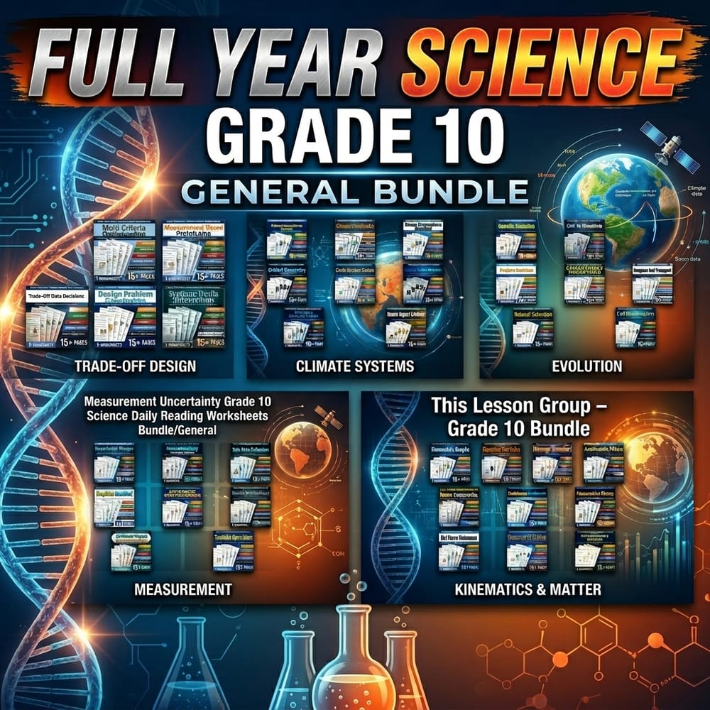 Grade 10 Science Full-Year Bundle | General Framework Daily Reading — bundle cover