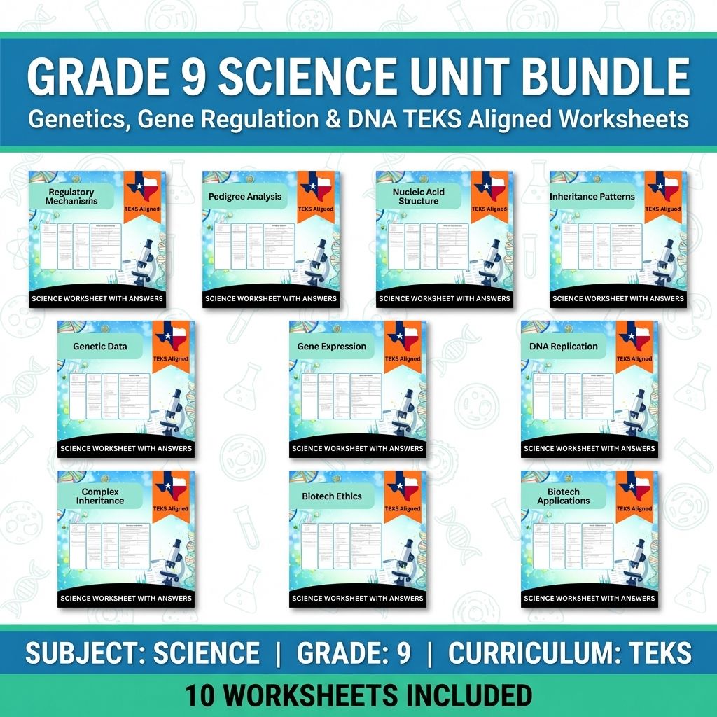 Grade 9 Science Genetics & Biotechnology Unit - TEKS - Aligned (Answer Keys) — bundle cover