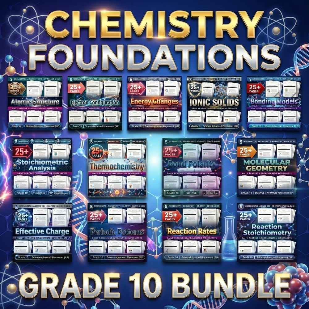Chemistry Foundations Lesson Bundle: Grade 10 Science Advanced Placement (AP) — bundle cover
