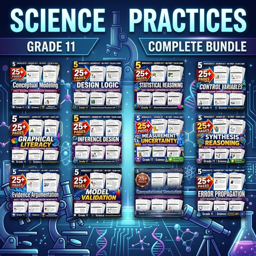 Science Practices Reading Comprehension | Grade 11 Science AP Lesson Bundle — bundle cover
