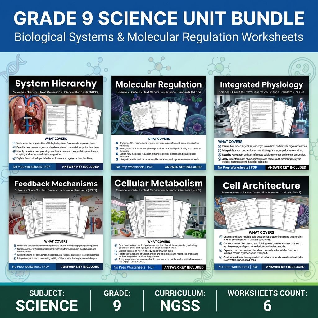 Grade 9 Science Unit Bundle-Biological Systems & Molecular Regulation Worksheets — bundle cover