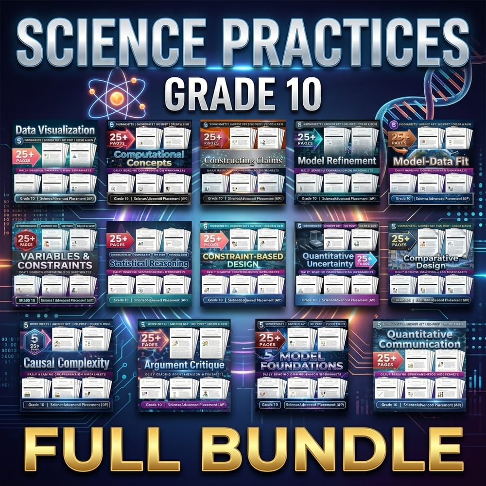 Science Practices Reading Comprehension Lesson Bundle: Grade 10 Science AP — bundle cover