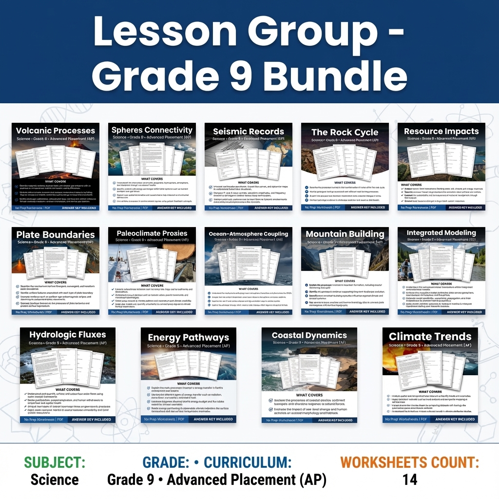 Grade 9 Science Unit | Earth Processes & Climate Worksheets Pack (PDF & Answer Keys) — bundle cover