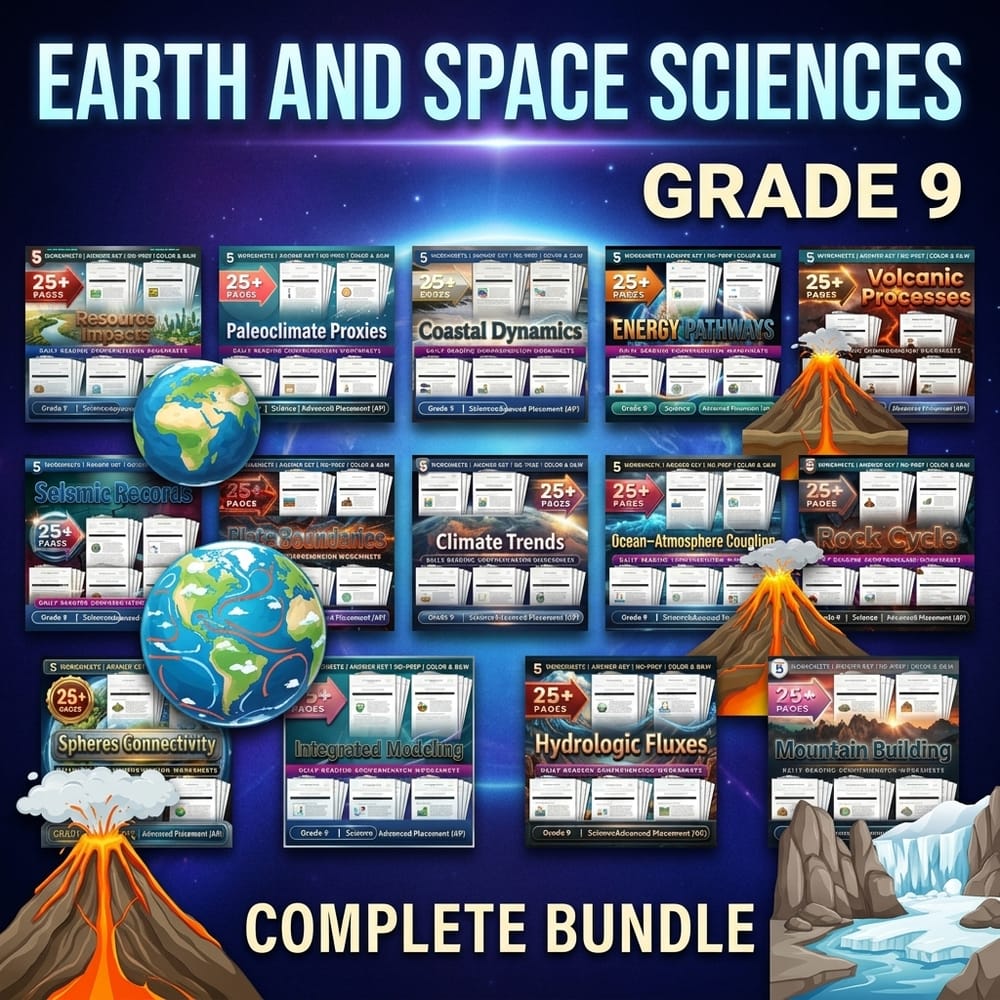 Earth and Space Sciences Daily Reading Lesson Bundle – Grade 9 Science AP — bundle cover