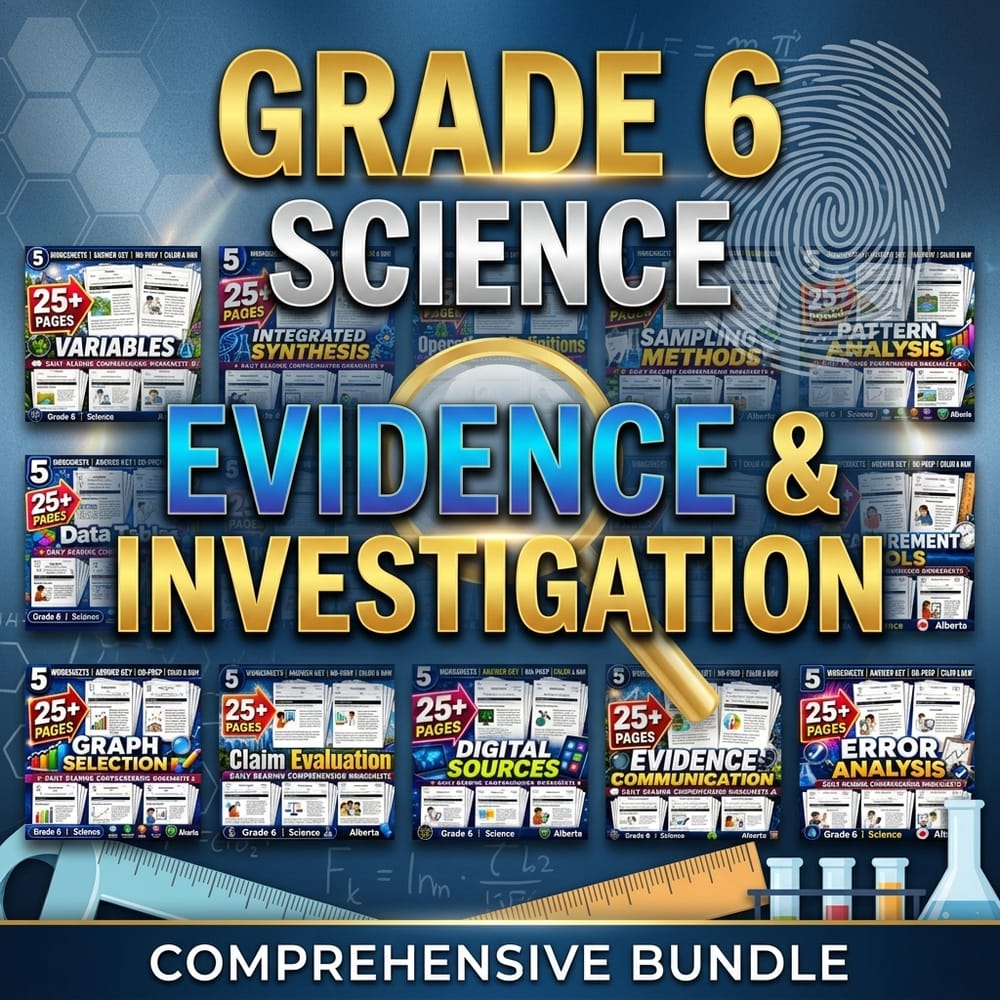 Evidence and Investigation Lesson Bundle | Grade 6 Science | Alberta — bundle cover