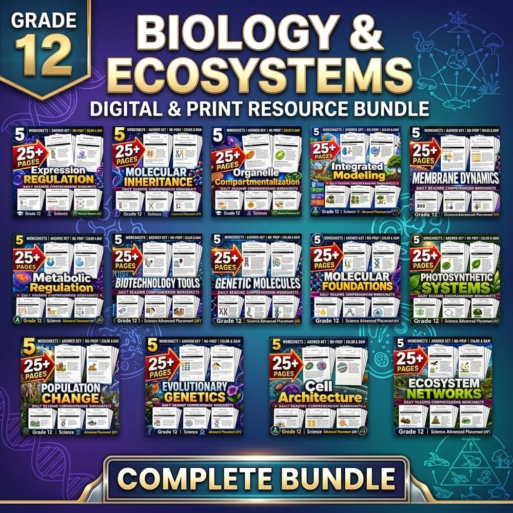 Biology and Ecosystems Lesson Bundle | Grade 12 Science | AP — bundle cover