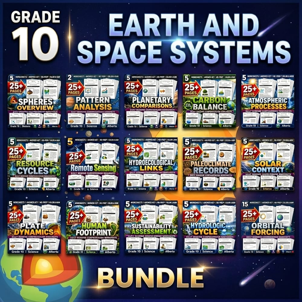 Earth and Space Systems Lesson Bundle – Grade 10 Science Alberta — bundle cover