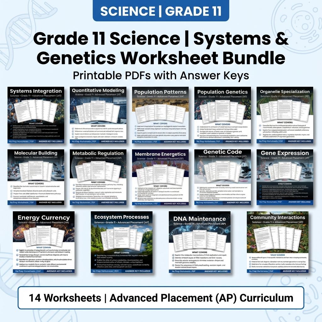 Grade 11 Science Unit Worksheet Bundle – Biological Systems & Molecular Concepts — bundle cover
