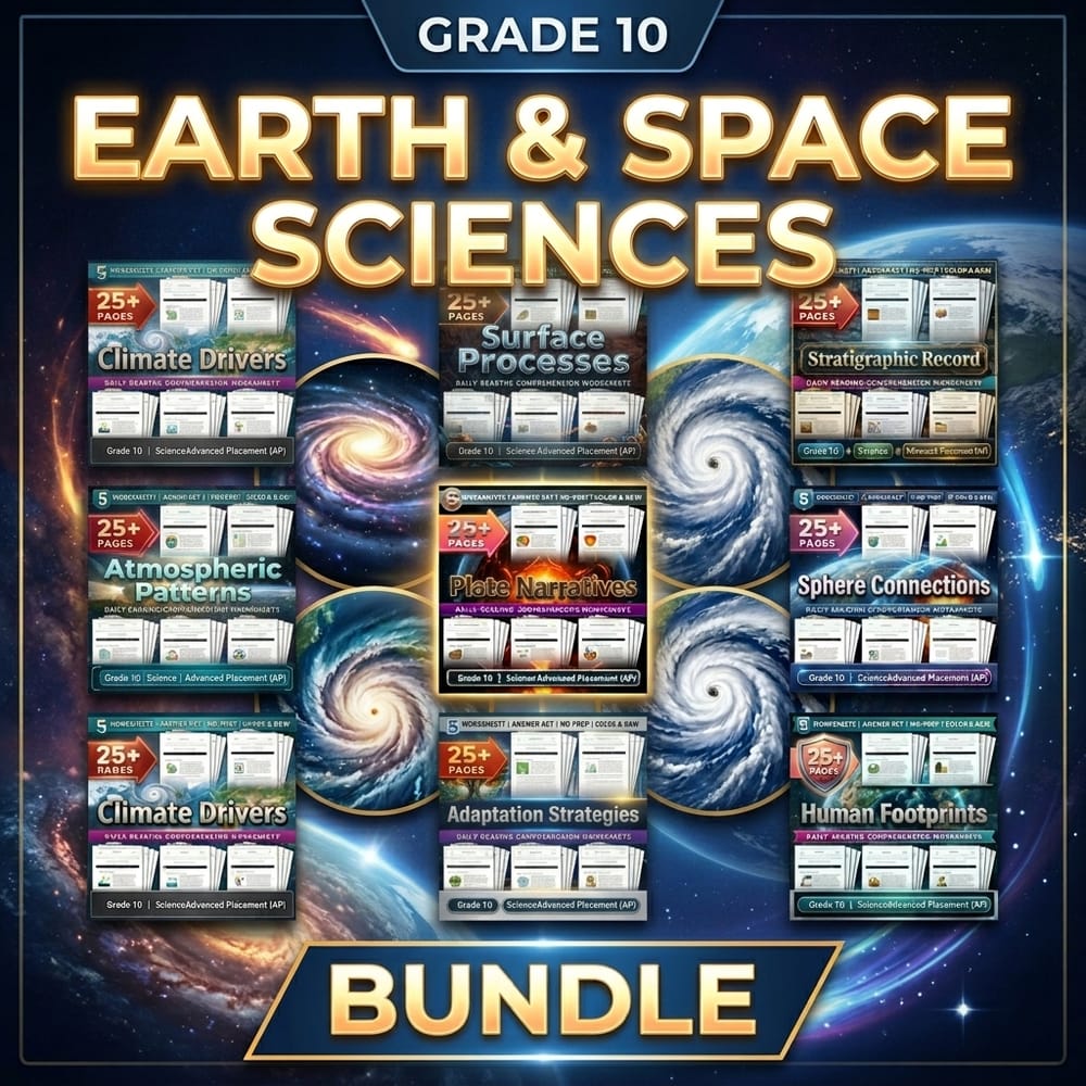 Earth and Space Sciences Lesson Bundle: Grade 10 Science Advanced Placement — bundle cover
