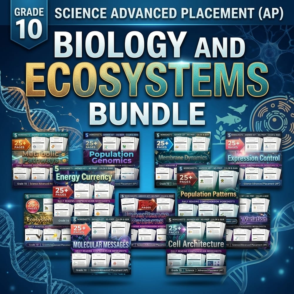 Biology and Ecosystems Lesson Bundle – Grade 10 Science Advanced Placement — bundle cover