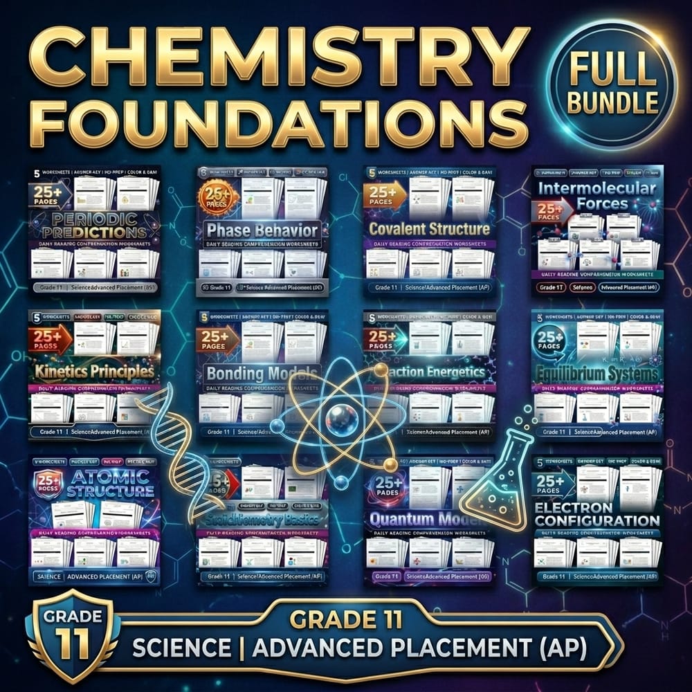 Chemistry Foundations Lesson Bundle: Grade 11 Science AP — bundle cover