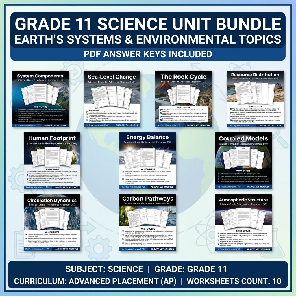 Grade 11 Science Unit Bundle – Earth Systems, Energy & Cycles Worksheets — bundle cover