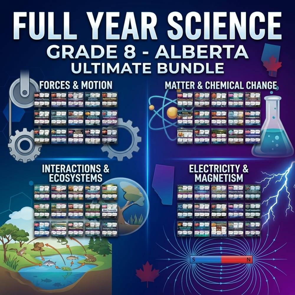 Grade 8 Science Daily Reading Full-Year Bundle | Alberta Framework — bundle cover