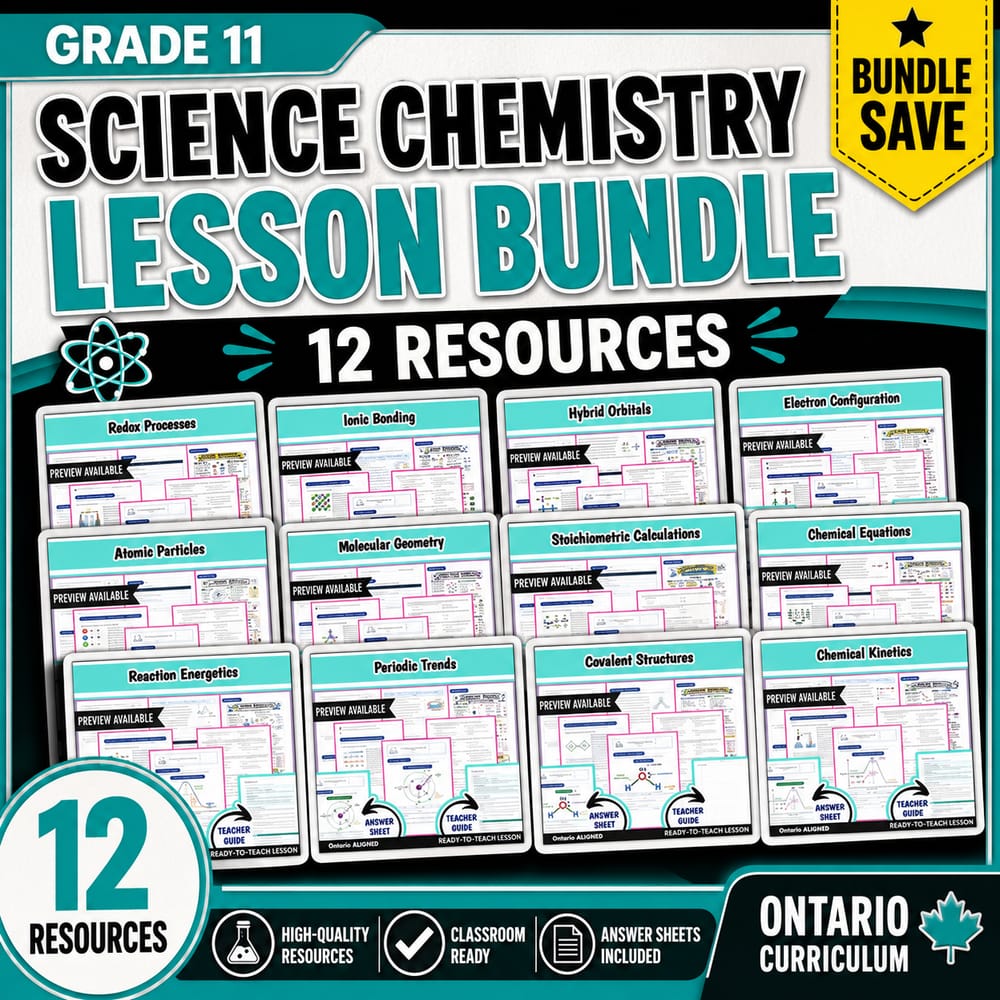 Grade 11 Science Chemistry Lesson Bundle | Ontario — bundle cover
