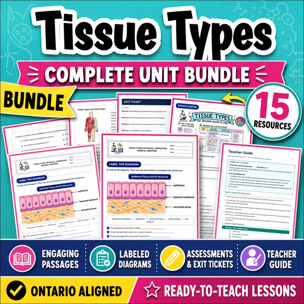 Homeostasis and Human Body Systems Lesson Bundle | Grade 9 Science | Ontario — bundle cover