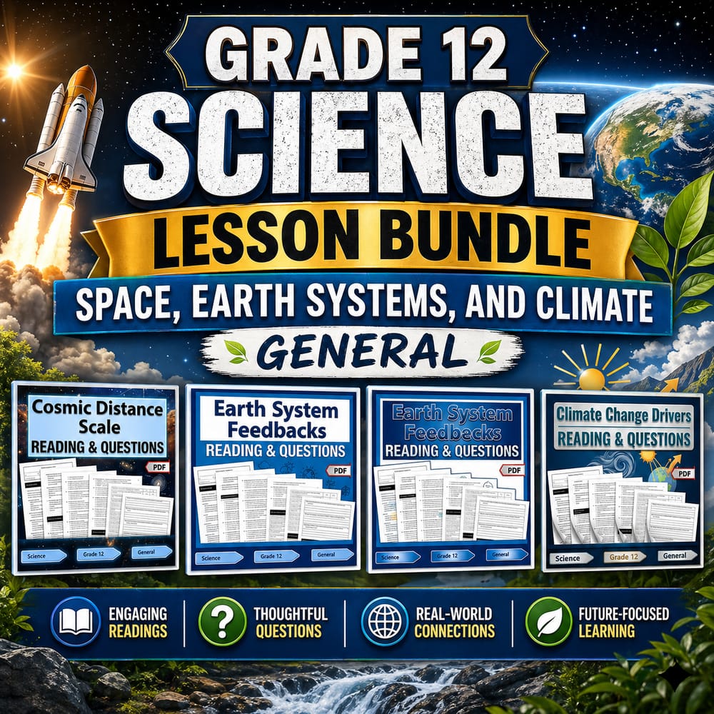 Grade 12 Science Lesson Bundle: Space, Earth Systems, and Climate (General) — bundle cover