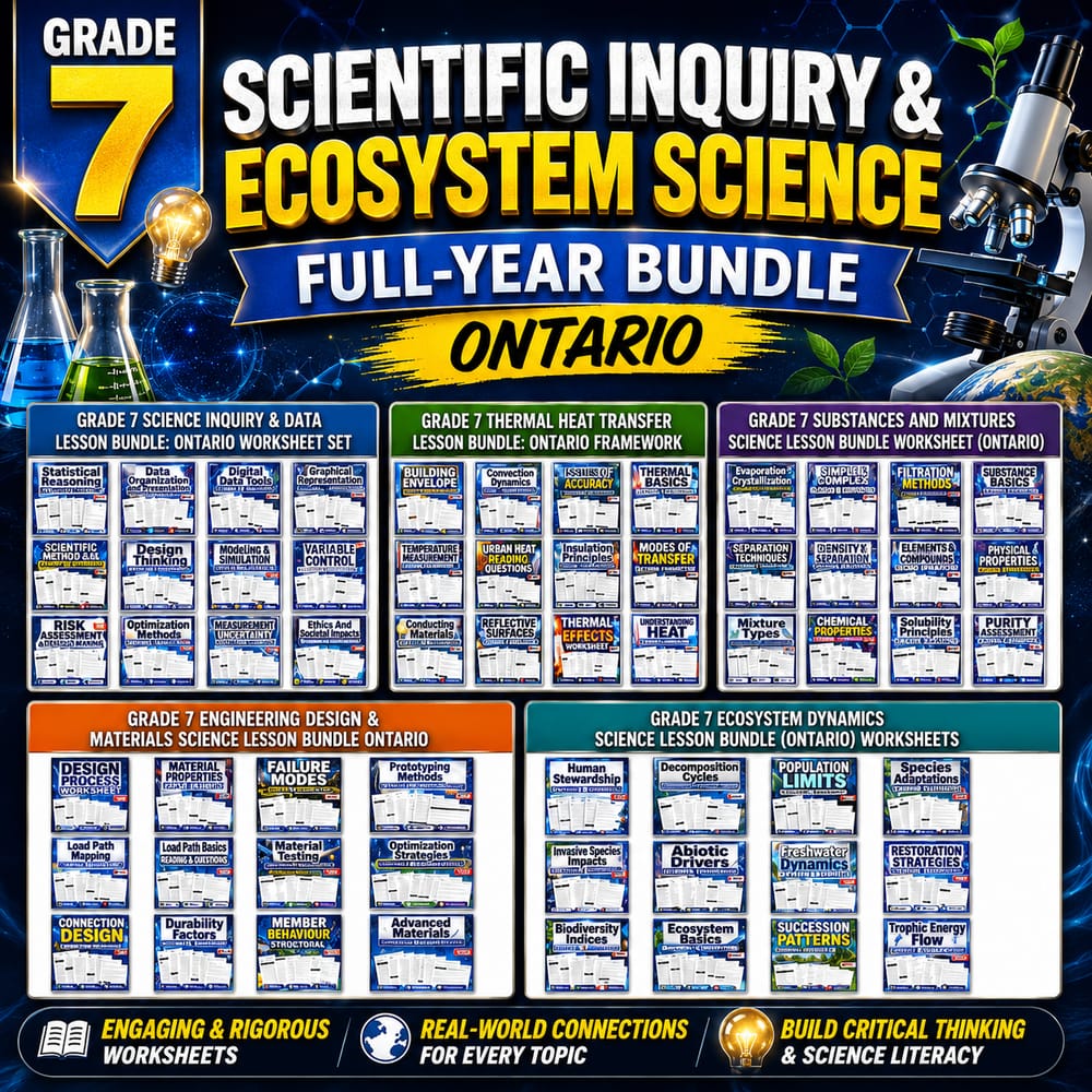Grade 7 Scientific Inquiry & Ecosystem Science full-year bundle | Ontario — bundle cover