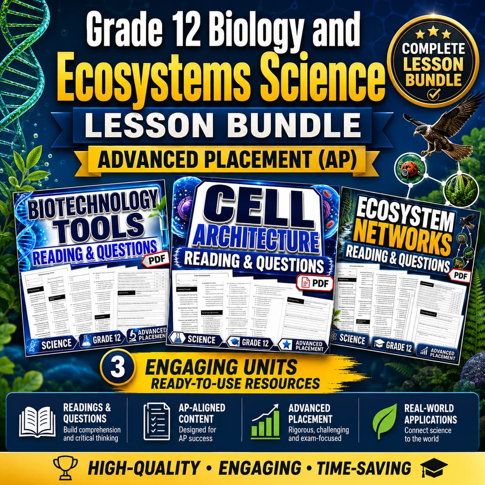 Grade 12 Biology and Ecosystems Science Lesson Bundle – Advanced Placement (AP) — bundle cover