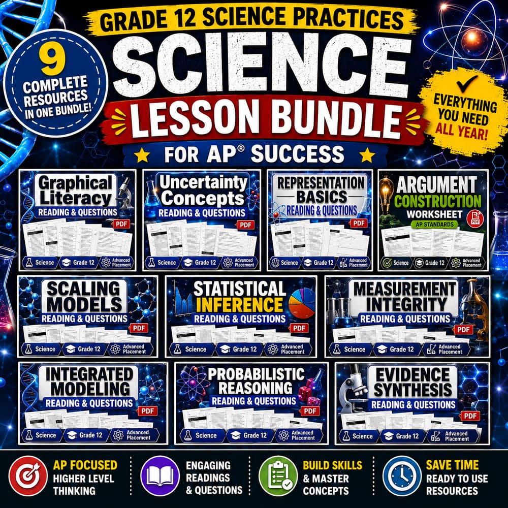 Grade 12 Science Practices Science Lesson Bundle for AP — bundle cover