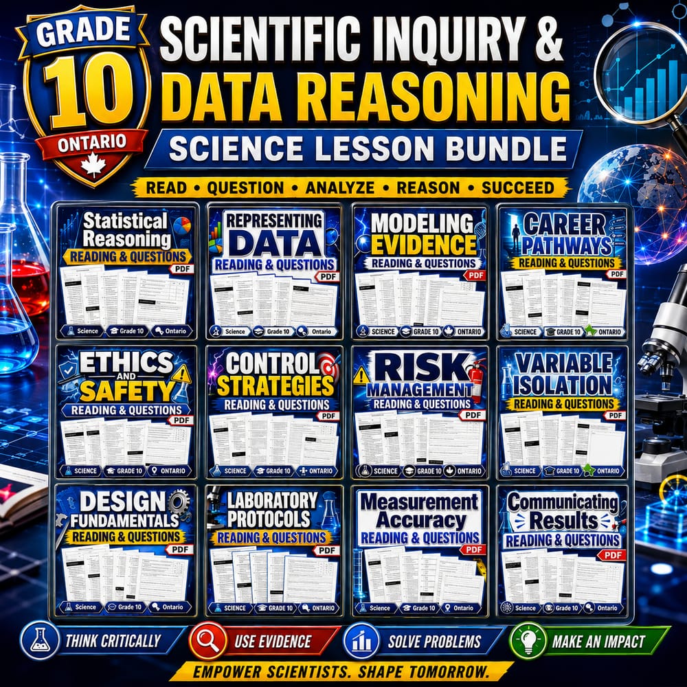 Grade 10 Scientific Inquiry & Data Reasoning Science Lesson Bundle: Ontario — bundle cover