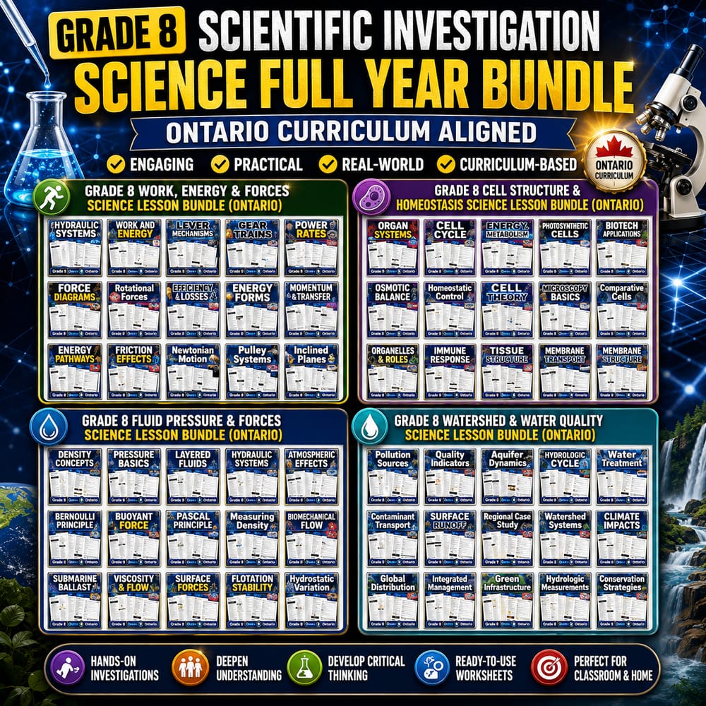 Grade 8 Scientific Investigation Science Full Year Bundle – Ontario — bundle cover