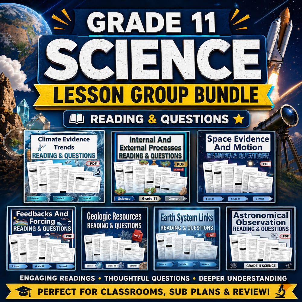 Grade 11 Earth & Space Science Lesson Bundle: Science General Framework — bundle cover