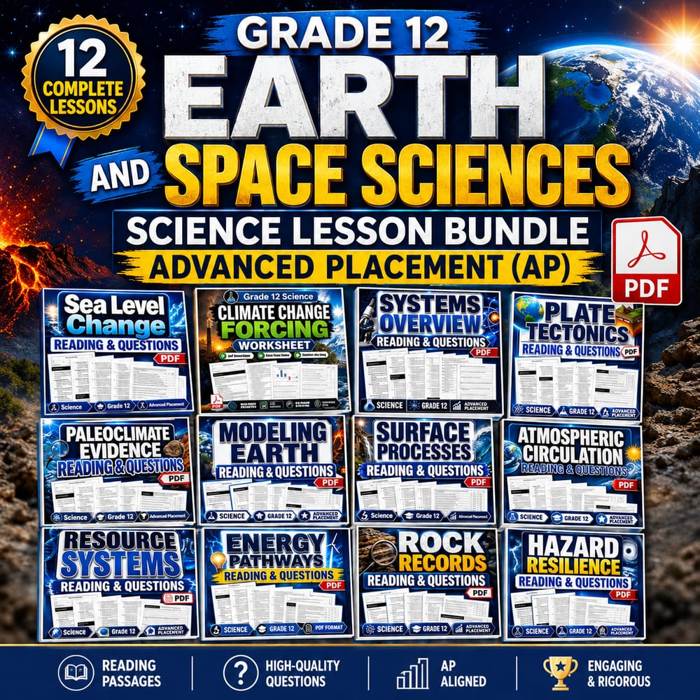 Grade 12 Earth and Space Sciences Science Lesson Bundle | Advanced Placement (AP) — bundle cover